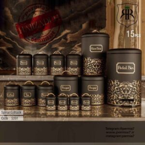BVK بی وی کی سرویس اشپزخانه 15 پارچه  اسپیرال مشکی  VK-805391