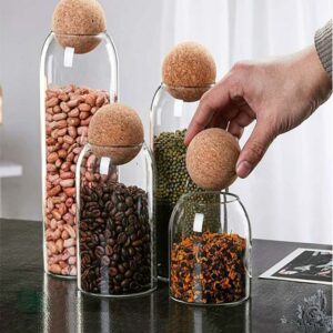 MARKET مارکت بانکه 4 سایزی  درب چوب پنبه توپی  8639
