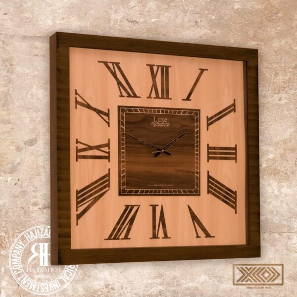 امیران لوکس  ساعت چوبی دیواری مربع  LUX-314