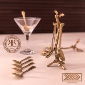 سالینو پروانه  برنجی قاشق و جا قاشقی ایستاده  5093B