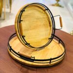 MHG ام اچ جی سینی گرد  کوچک 30 سانت فریم مشکی  351-106