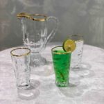 اکوامارین  پارچ و لیوان لب طلا چین 9728