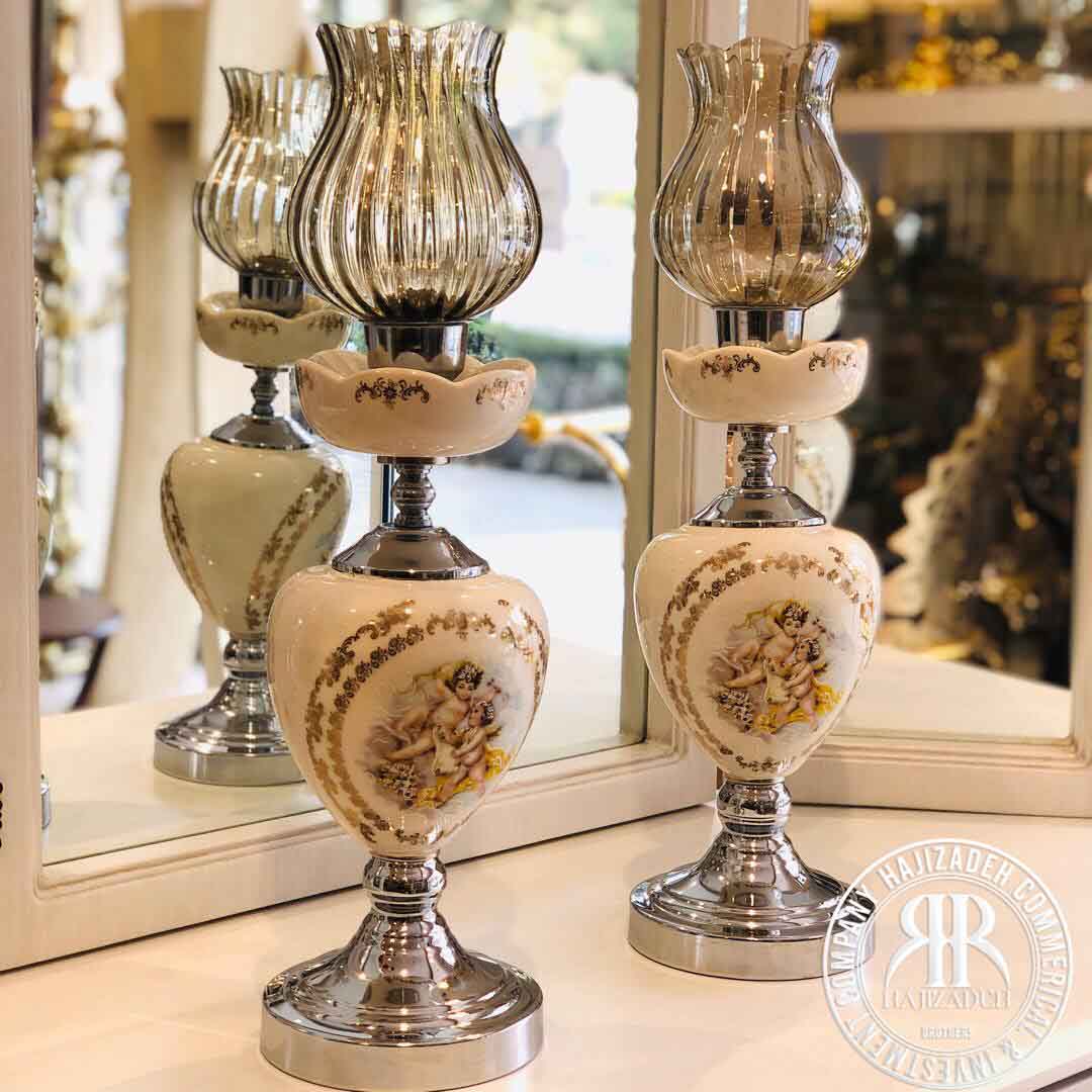 MGM ام جی ام   شمعدان وسط سرامیک فرشته سفید  9914