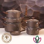 ANC ای ان سی سرویس قابلمه 12 پارچه  طرح سنگ قهوه ای  5905