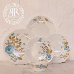ارکوپال 27 پارچه  پیچ ماهورا گل و پروانه فیروزه ای  زینو 7439