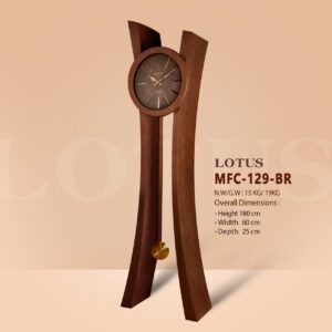 LOTUS لوتوس  ساعت ایستاده مدرن چوبی مدل کلوش قهوه ای  MFC-129-BR