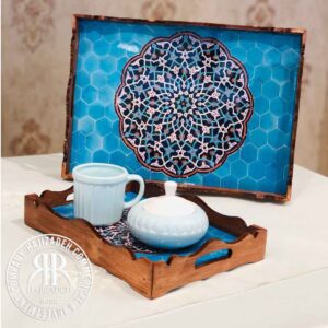 جاوید  سینی چوبی دکوپاژ طرح سنتی مستطیل 30*40  10100