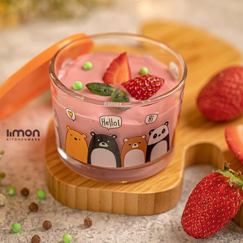 لیمون  ظرف شیشه ای درب دار چاپی 190 میل – 206835