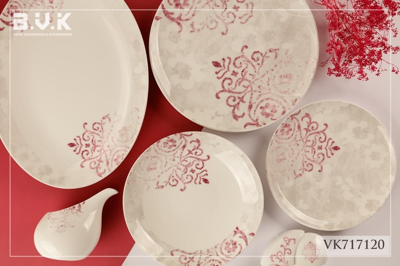 BVK بی وی کی  سرویس غذا خوری 6 نفره 29 پارچه سرخابی   VK717120