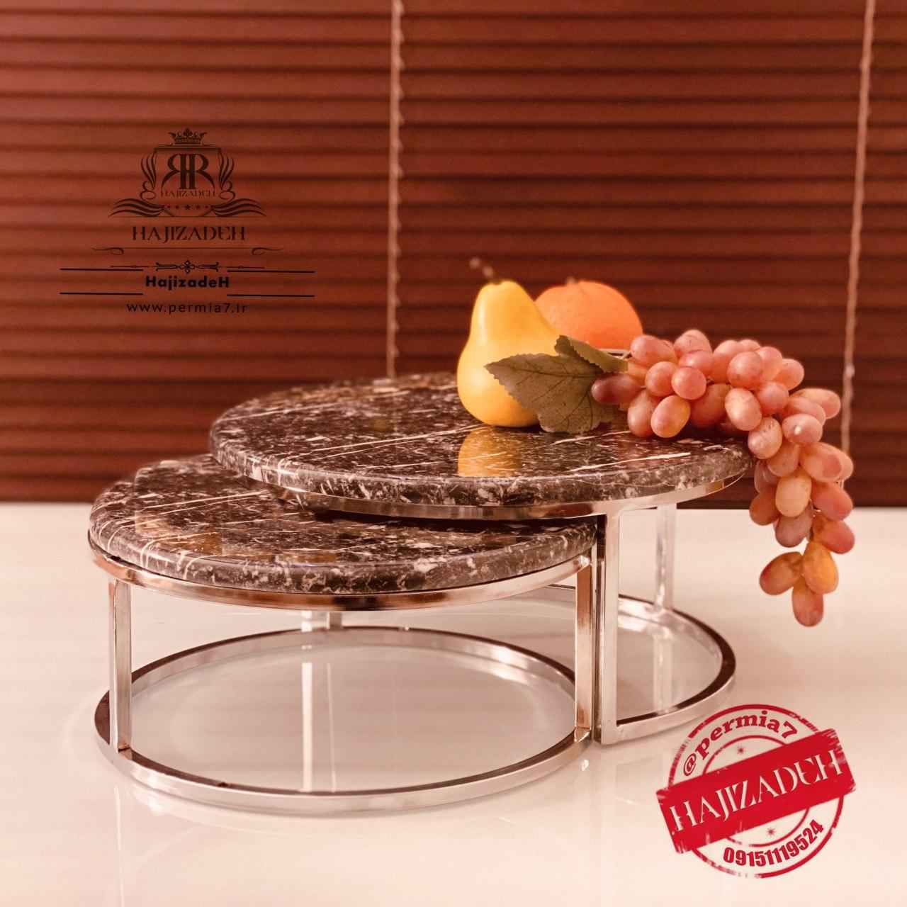 STONE استون سنگی استند میوه 2 تایی  2 سایزی پایه فلزی  500609
