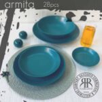 ARMITA ارمیتا سرویس غذا خوری  سرامیکی 28 پارچه گرد یشمی   10835