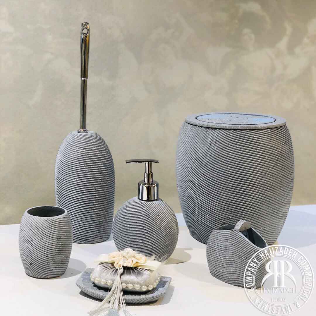 VIOLET ویولت ست بهداشتی رزین  خمره ای طوسی  517-01