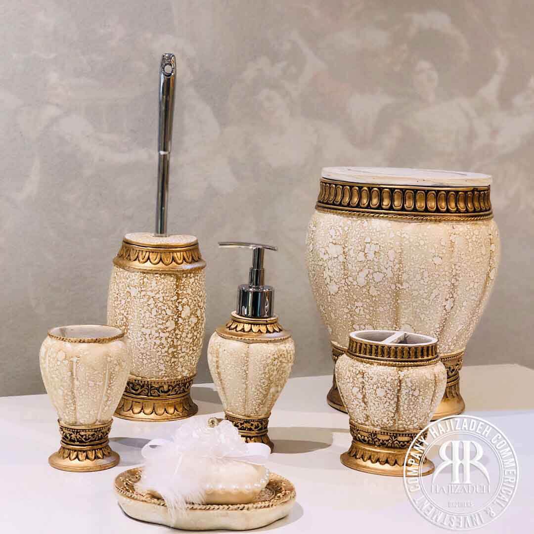 VIOLET ویولت ست بهداشتی رزین  مدل خمره ای رد رد شامپاین کد 120 – 10066