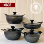 MAHYA MEHR مهیا مهر سرویس قابلمه 10 پارچه چدن گرانیت طوسی   10895