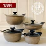 MAHYA MEHR مهیا مهر  سرویس قابلمه 10 پارچه چدن گرانیت کرم  10894