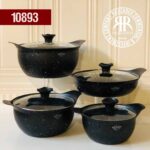 MAHYA MEHR مهیا مهر  سرویس قابلمه 10 پارچه چدن گرانیت مشکی مات  10893