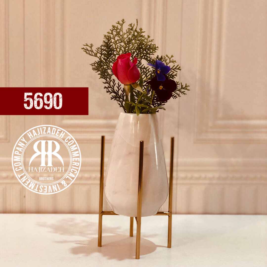 STONE استون   گلدان سنگی با پایه فلزی کوچک  5690