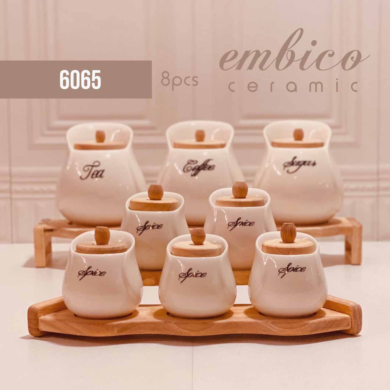 EMBICO ام بی کو پاسماوری یقه دار 8 پارچه  کرم  6065CREAM