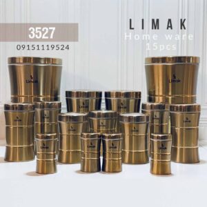 LIMAK لیماک سرویس اشپزخانه 15 پارچه  تمام طلایی  3527