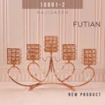 FUTIAN فوتین  شمعدان 5 شعله مدل موج کریستال مربع  108912