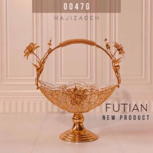 FUTIAN فوتین پیلسیمو طلایی  کشکول دسته دار پایه دار سایز کوچک  0047G