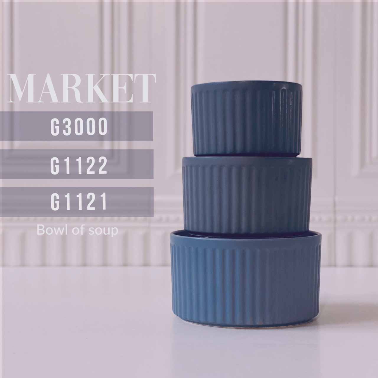 MARKET مارکت  کارانا کاسه شیار دار ایکیا بزرگ طوسی G-1121