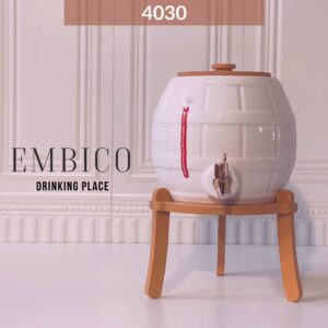 EMBICO ام بی کو  کلمن چینی 6 لیتر  درب و پایه چوبی سفید  4030-4038WH