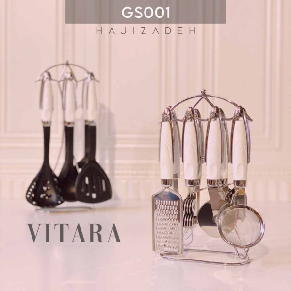 VITARA ویتارا  ست ابزار و کفگیر ملاقه سفید  GS001
