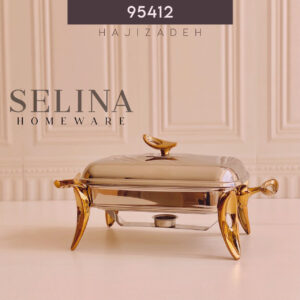 SELINA سلینا  سوفله استیل طلایی مدل فلیم مستطیل کوچک 95412