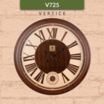 VERTICE ورتیچ ساعت دیواری قطر 70 تمام چوب راش گرد قهوه ای  VR-725