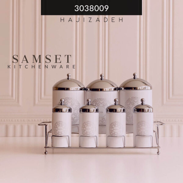 سام ست گاردنیا پاسماوری 8 پارچه  سفید درب کروم  SET-3038009
