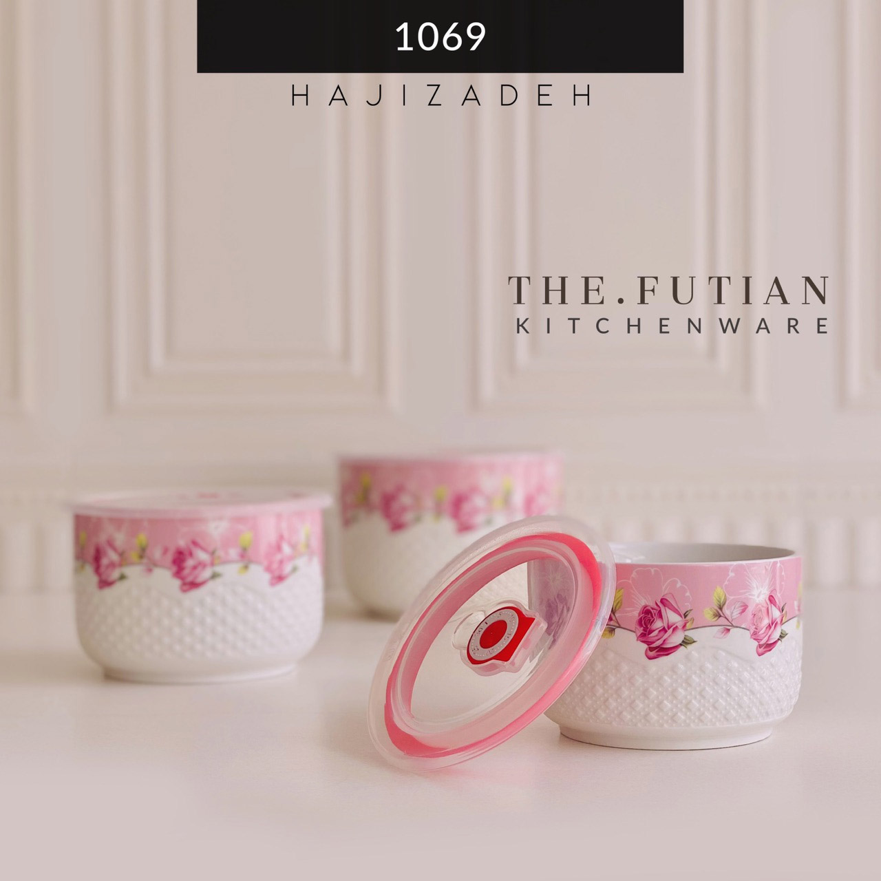 FUTIAN فوتین  ظرف فریزری سرامیک 3 سایزی  بزرگ 3000