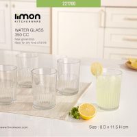 لیمون لیوان شیشه ای شیار دار 6 تایی 350 سی سی 221700