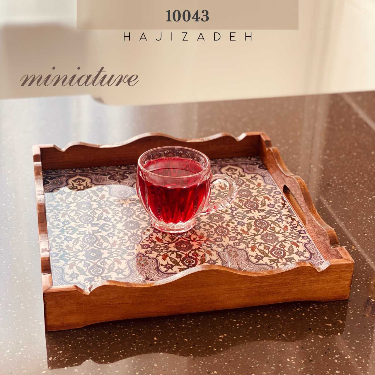 جاوید  سینی چوبی دکوپاژ طرح سنتی مربع 30*30 – 10043