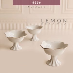 لمون بستنی خوری طرح رز  لب طلا LEMON-206