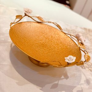 KHAZLI خزلی فلز و سرامیک گل و پرنده  شیرینی خوری  سایز بزرگ کد 236/2 - 8505