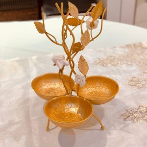 KHAZLI خزلی فلز و سرامیک گل و پرنده   اردو خوری 3 خانه کد 197 - 8510