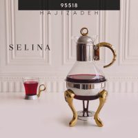 SELINA سلینا  سوفله استیل طلایی مدل طرح نگین قهوه جوش  95518