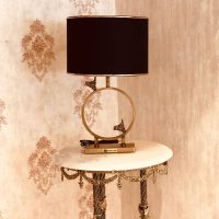 گلدن گیفت اباژور  رومیزی پایه فلزی پرنده انتیک مدل رادین کد 810 - 9317