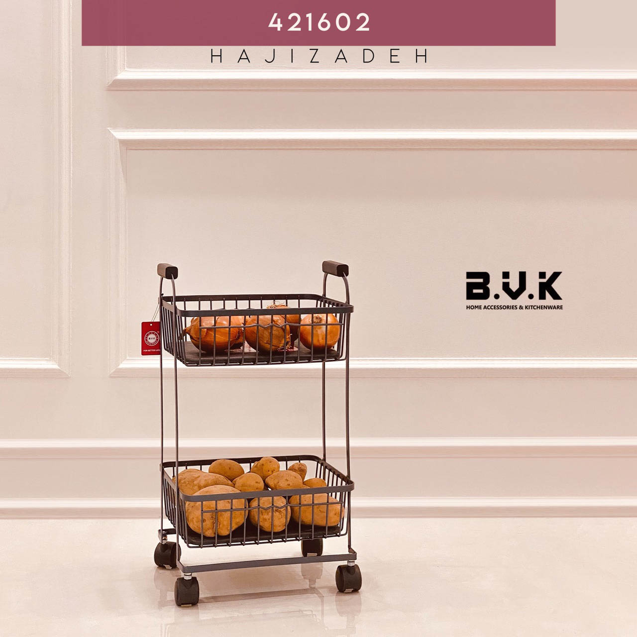 BVK بی وی کی کاریزما جا سیب پیاز  و سوپر اشپزخانه 2 طبقه طوسی  VK421602
