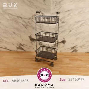 BVK بی وی کی کاریزما جا سیب پیاز  و سوپر اشپزخانه 3 طبقه طوسی  VK421603