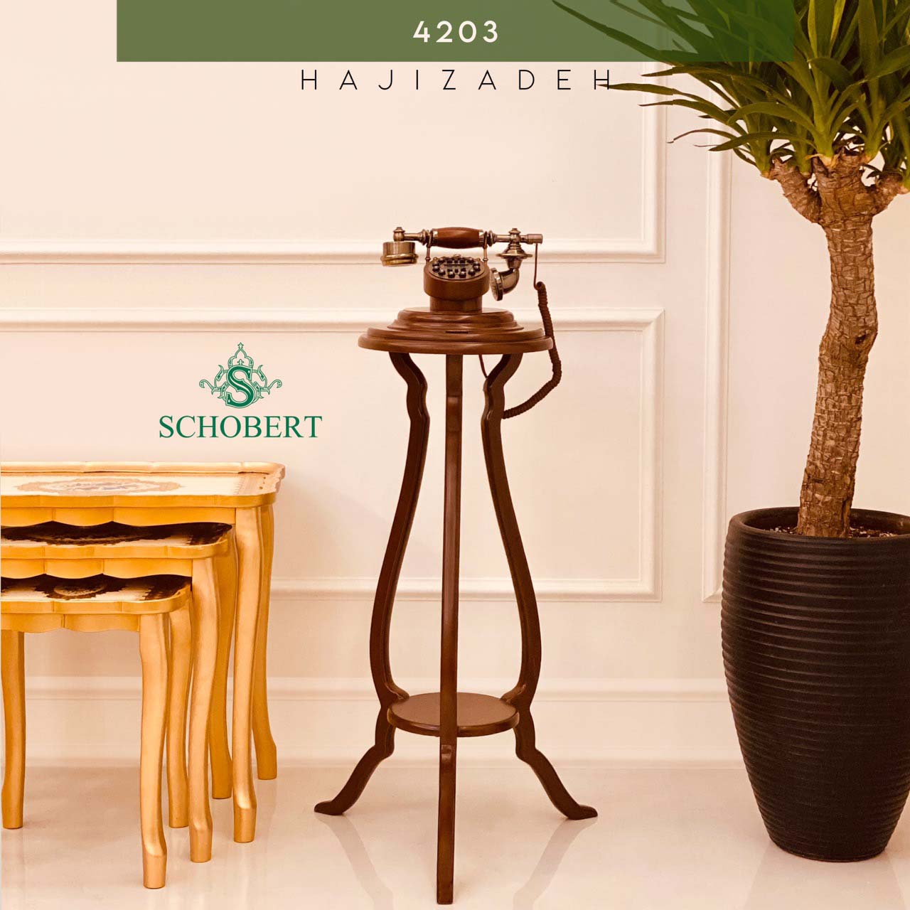 SCHOBERT شوبرت  تلفن ایستاده چوبی قهوه ای  4203