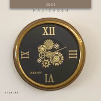 ثانیه سازان ارتمیس ساعت دیواری طلایی چرخ دنده  2021
