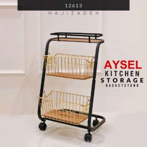 AYSEL ایسل جا سیب پیاز دو طبقه استار پلاس سبد طلایی کد 1204 3338