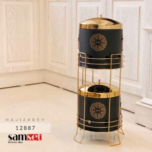 سام ست گاردنیا جا سیب زمینی پیاز استوانه ای مشکی درب طلا 40111001