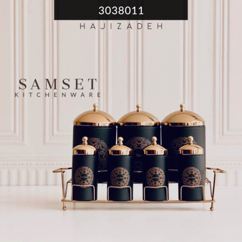 سام ست گاردنیا پاسماوری 8 پارچه  مشکی درب طلایی  3038011
