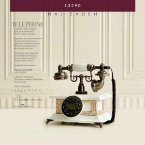 میرون  تلفن رومیزی چوبی سفید کد 203- 13290