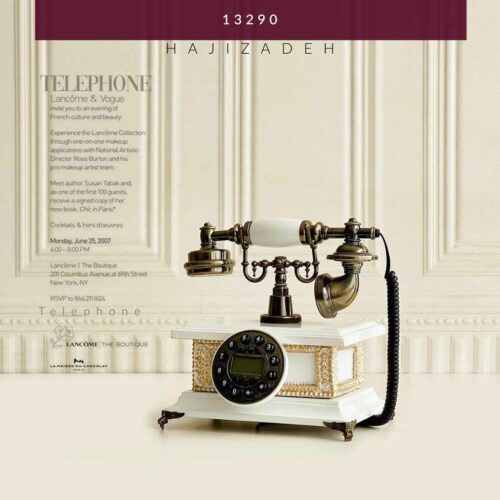 میرون  تلفن رومیزی چوبی سفید کد 203- 13290