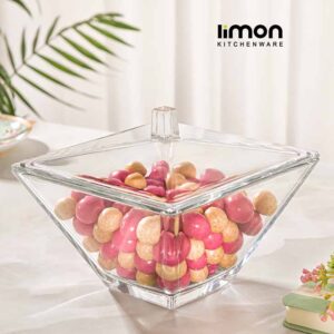 لیمون جا شکلاتی درب دار مربع شیشه ای 229600