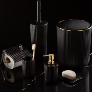 همارا ست بهداشتی بادبزنی گرد زبرا-مشکی 85140